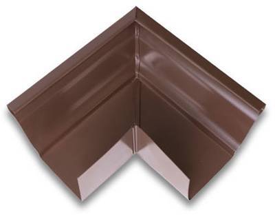 Кут ринви зовнішній 90°. Сталь — 0,6 (мм); Цинк — 275 (гр/м²);